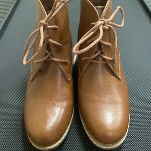 Brown Ankle Booties with Wedge